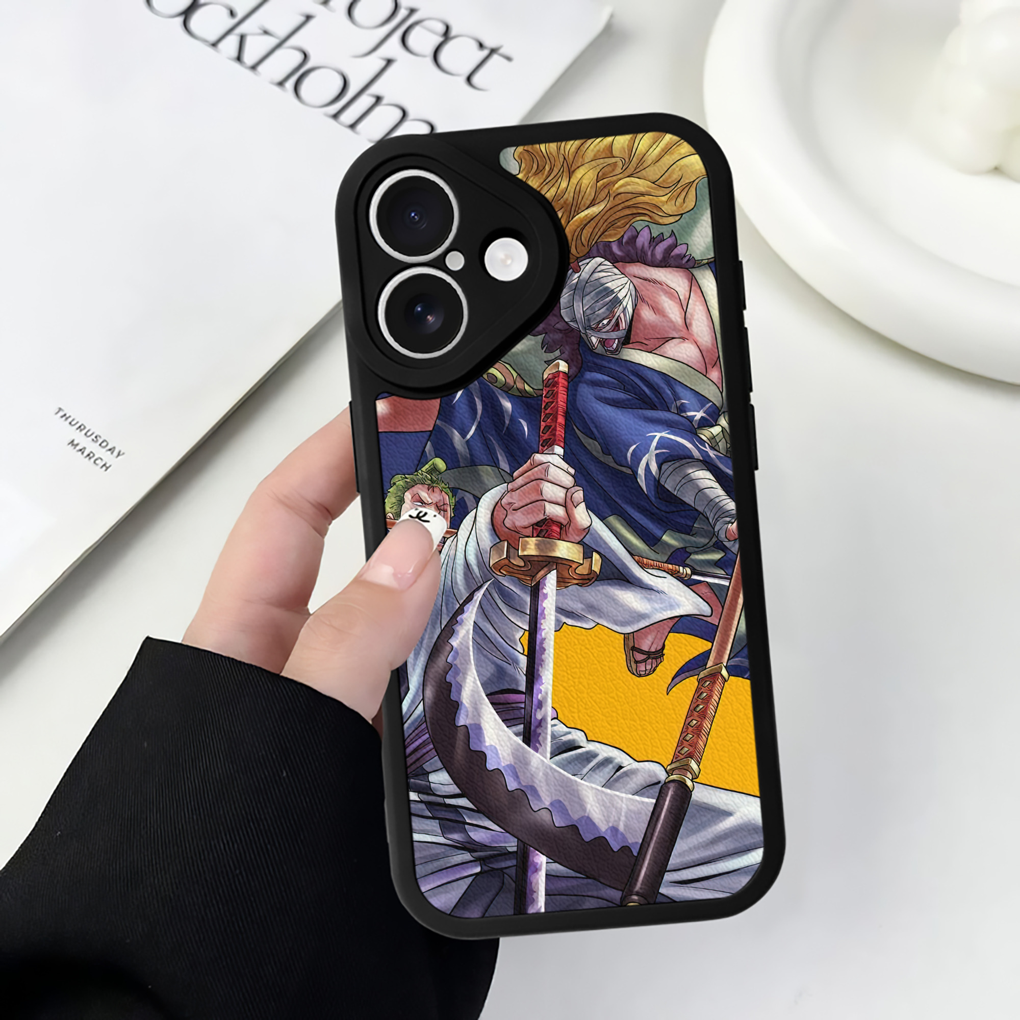 （画像用） ワンピース ONE PIECE 【iPhone 16シリーズ対応】シリコンスマホケース（レザー調） 材質：シリコン
